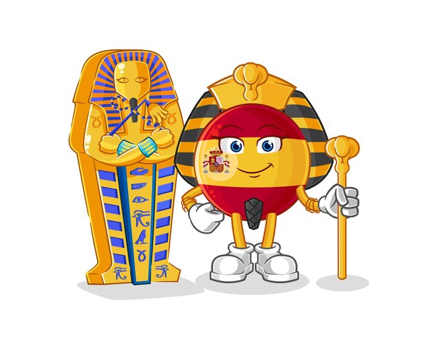 Vector spain ancient egypt cartoon cartoon mascot vector