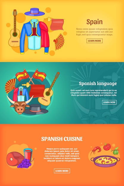 Vector spain banner set template.