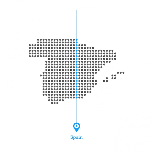 Spain doted map design vector