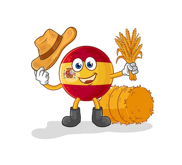 Spain farmer mascot cartoon vector