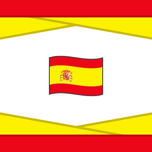 ベクトル スペイン国旗の抽象的な背景のデザイン テンプレート スペイン独立記念日のバナー ソーシャル メディアのポスト スペイン ベクトル