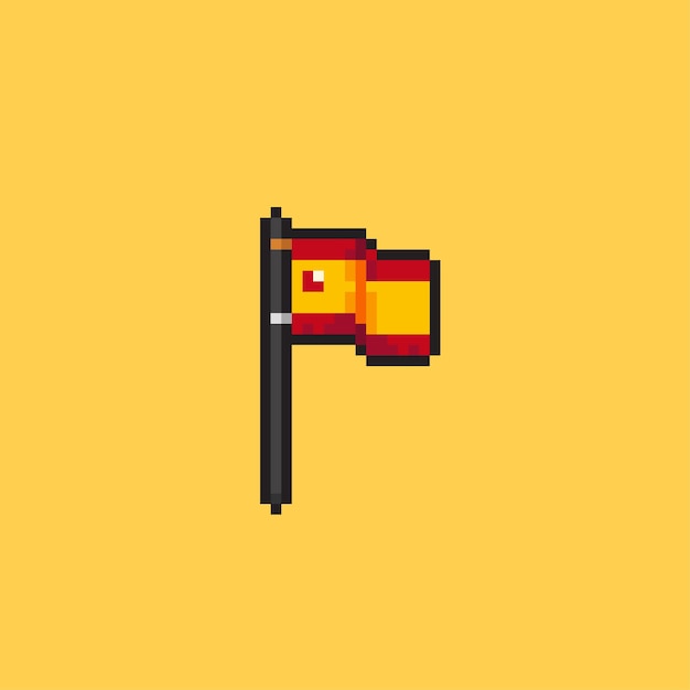 Флаг испании в стиле пиксель-арт