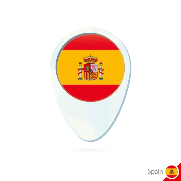 Иконка местоположения флага Испании на белом фоне