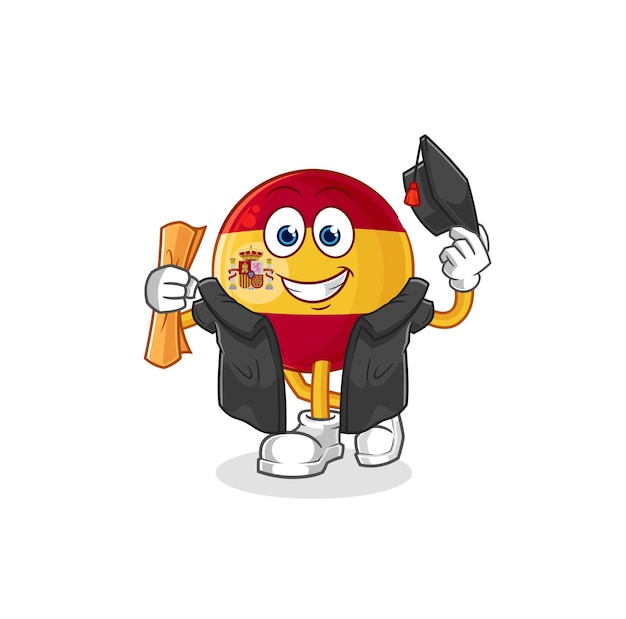 Vector spain graduation vector cartoon character