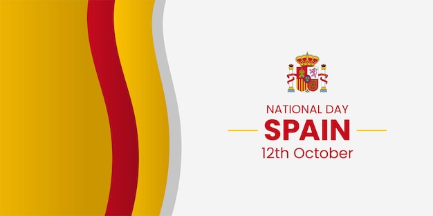 Vector spain national day banner or post template happy independence day spain 12th october espana or esp