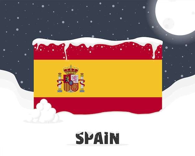 Spain snowy weather concept cold weather and snowfall weather forecast winter banner idea