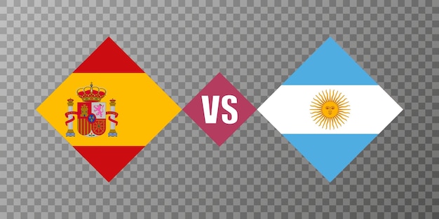 Spain vs argentina flag concept vector illustration