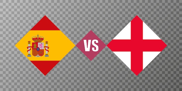 Spain vs england flag concept vector illustration