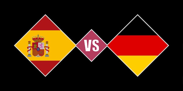 Spain vs Germany flag concept Vector illustration