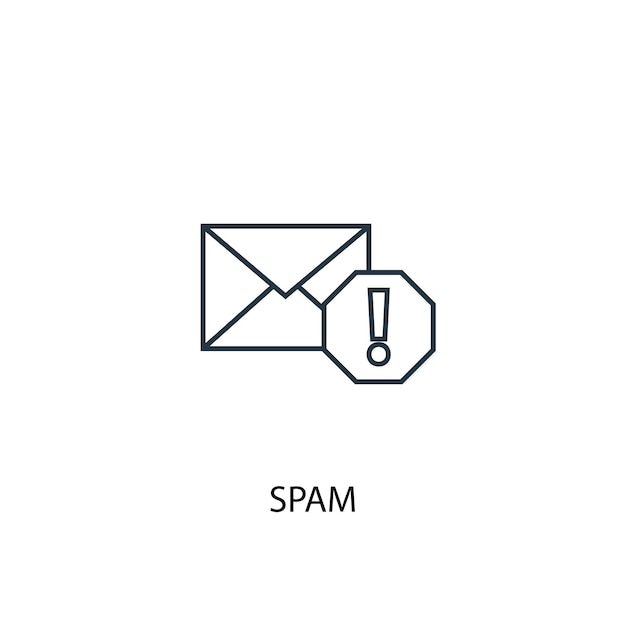 Spam concept lijn icoon. Eenvoudige elementenillustratie. spam concept schets symbool ontwerp. Kan worden gebruikt voor web- en mobiele UI/UX