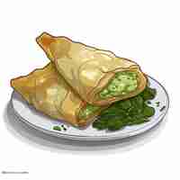 Vector spanakopita vector on white background