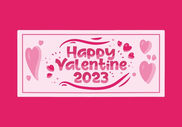 Spandoek ontwerp van gelukkige valentijn 2023