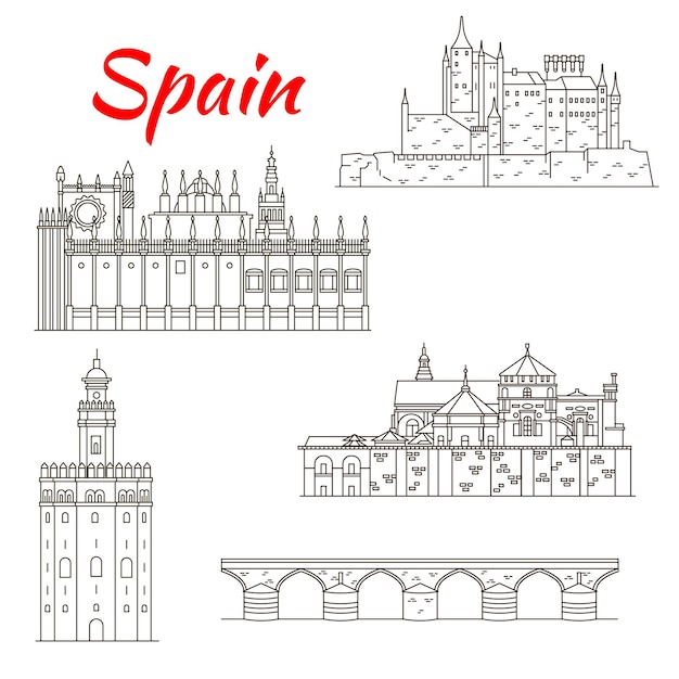 Spanish attractions icon for tourism design