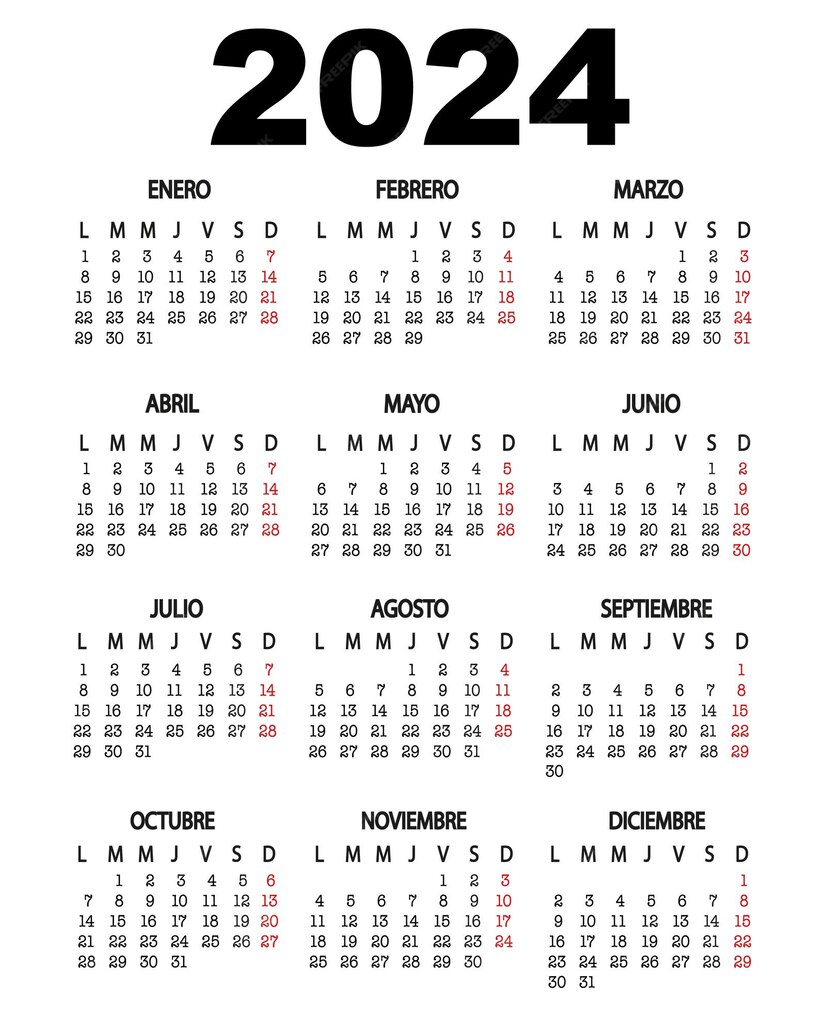 Premium Vector Spanish calendar 2024 year