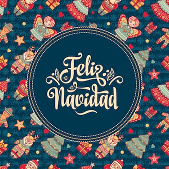 Biglietto natalizio spagnolo traduzione inglese buon natale illustrazione vettoriale di un saluto di natale