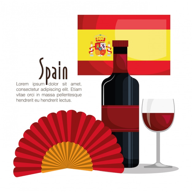 Spanish culture icons isolated icon design