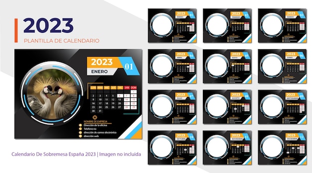 스페인어 데스크 캘린더 2023, Calendario de mesa espaol 2023