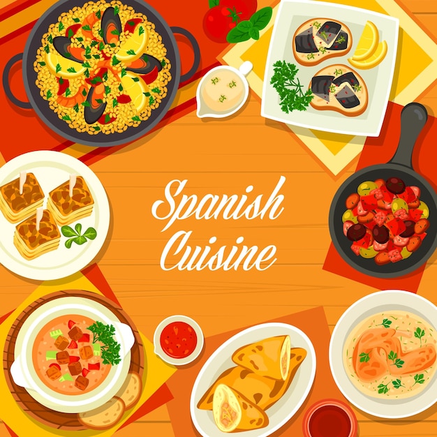 Spanish food cuisine restaurant dishes menu cover