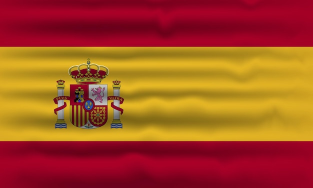 Spanje nationale vlag zwaaien realistische vector, vlag van Spanje