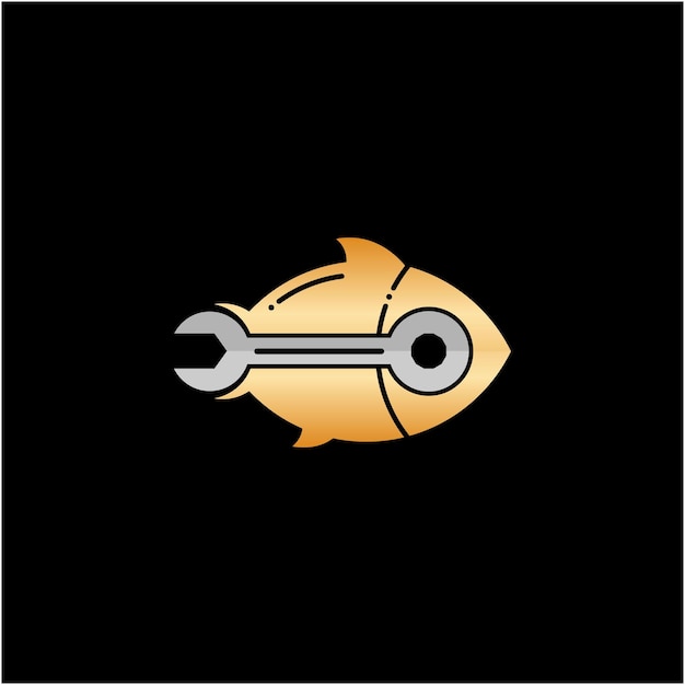 Vector spanner fish logo