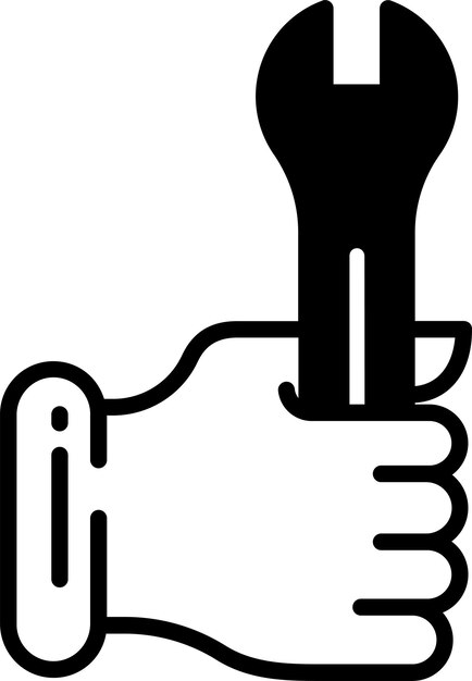 Vector spanner glyph and line vector illustration