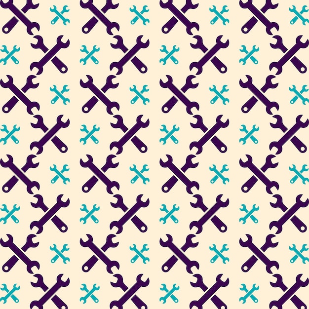 Spanners shapes geometric seamless pattern trendy colorful design beautiful vector illustration