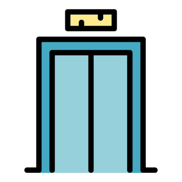 Spare elevator icon outline spare elevator vector icon color flat isolated