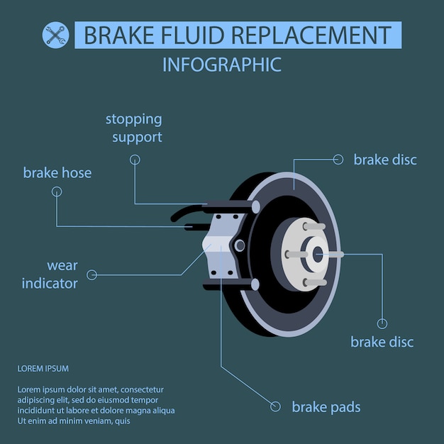 Vector spare parts on gray background. infographic.