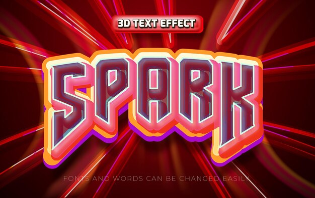 Spark 3d стиль редактируемого текстового эффекта