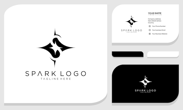 spark logo graphic icon logo design and business card