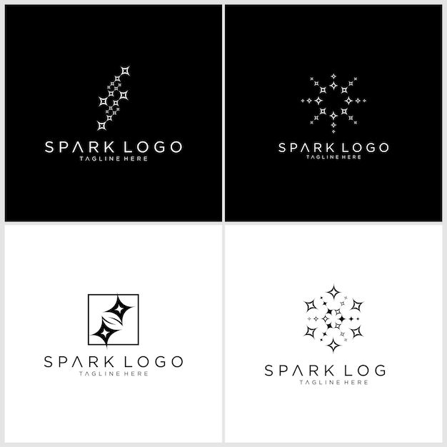 Spark logo ontwerpconcept Nacht logo teken illustratie