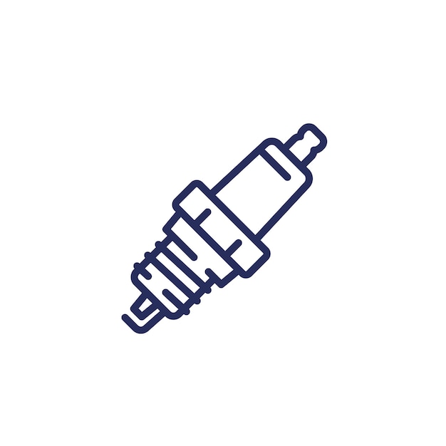 spark plug line icon on white