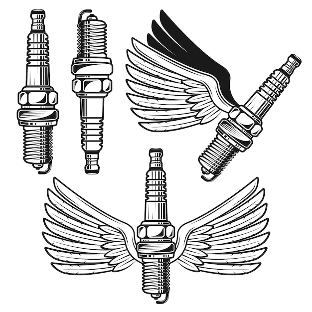 Свеча зажигания с ангельскими крыльями набор предметов или элементов