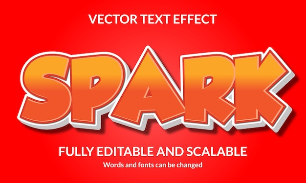 Vector sparkle editable 3d text style effect