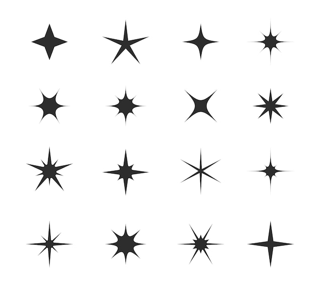 Sparkle star burst twinkle iconen lichteffecten