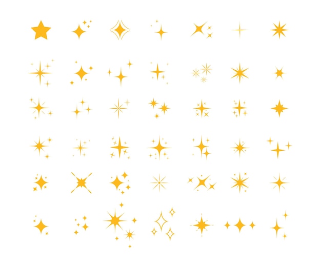 Sparkle star icons Shine icons Stars sparkles