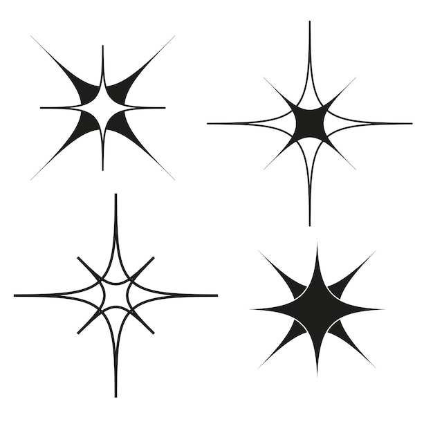 Vector sparkle star symbolen set shiny burst iconen collectie vector illustratie eps 10