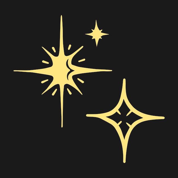 Блестящая звезда, мигающие звезды, сияющая иконка, чистая иконка звезды, выделенная на черном фоне векторной иллюстрации