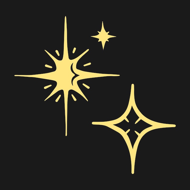 Sparkle star winkling stars Shine icoon Schone ster icoon geïsoleerd op zwarte achtergrond vector illustratie