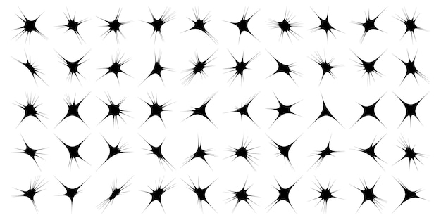 Vector sparkles shape and fire flakes shape 50 set