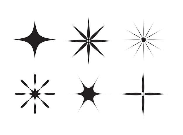 Sparkles Stars pictogram geïsoleerd op witte achtergrond Fonkelende sterren Sterren lichteffect