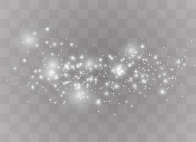 Sparkles on a transparent background. Sparkling magical dust particles.