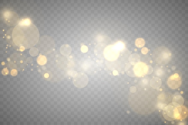 Sparkling golden dust particles bokeh christmas sparkl light effect sparkle yellow sparks star