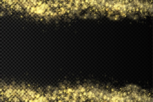 Vector sparkling golden dust particles bokeh christmas sparkl light effect sparkle yellow sparks star