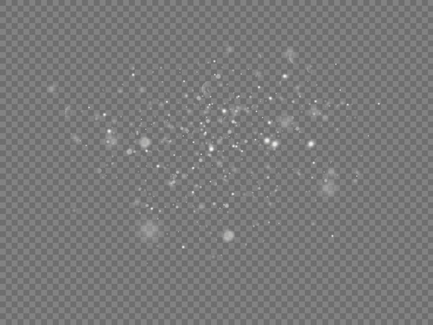 Particelle di polvere magica scintillanti scintille bianche stelle dorate brillano effetto luce scintillii natalizi