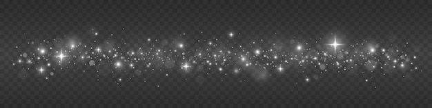 반짝이는 마법의 먼지 입자 흰색 불꽃과 별이 반짝이는 특수 조명 효과