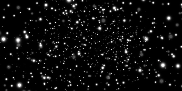 Sparkling magic dust. On a textural white and black background. Celebration abstract background of light and silver glittering dust particles and stars. Magical effect. Festive  .