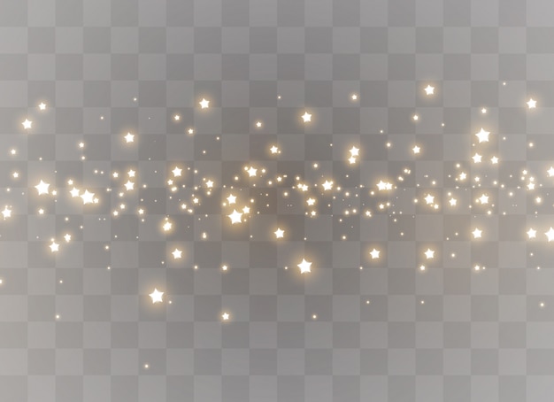 Сверкающие магические легкие частицы пыли. рождественские звезды.