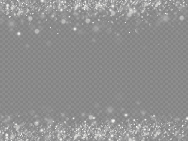 Sparkling magical dust particles on transparent background.