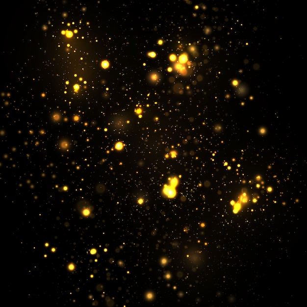 Particelle di polvere magica scintillante